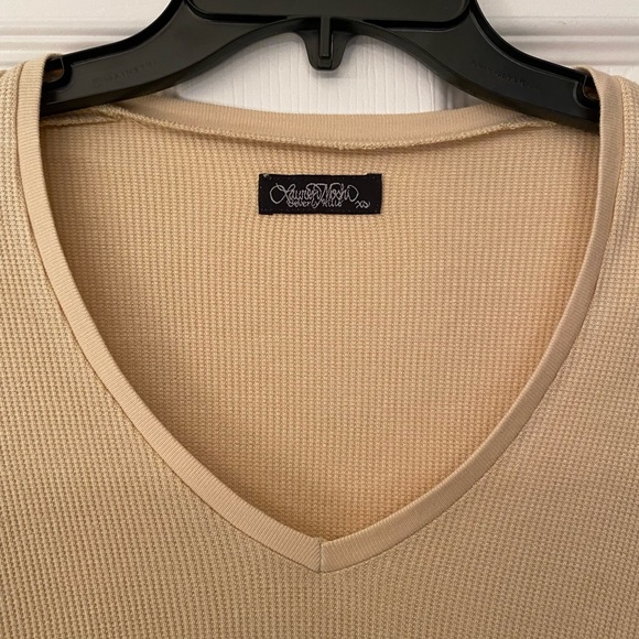Lauren Moshi Limited Quantity V Neck Tan Long Sleeve Size XS - Picture 4 of 5